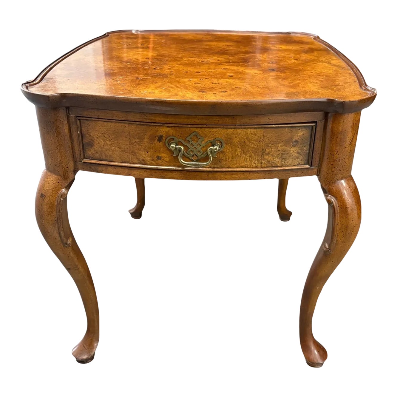 Ethan Allen Knob Creek Burl Wood Side Table | Chairish