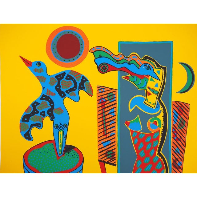 Cécile De Bruijn, Woman With a Bird, 1950, Silkscreen For Sale - Image 5 of 7