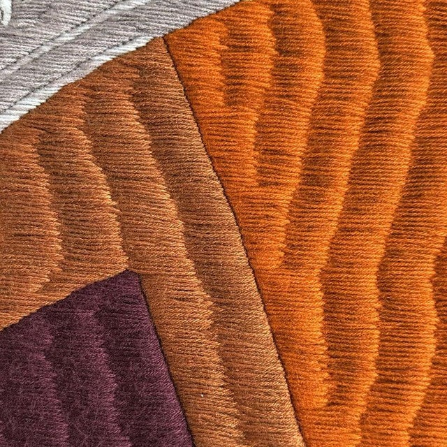 Abstract tapestry in modernist forms titled 'Passerc e Saisale' (passer and salt cellar), by Maria Flavia de Monsaraz,...