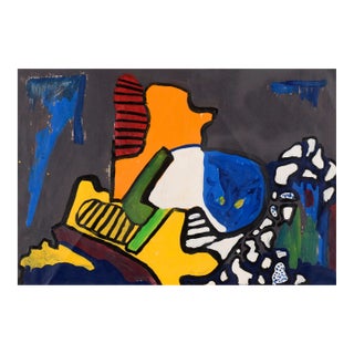 Colorful Abstract in Acrylic on Paper (1974) by Michael William Eggleston For Sale