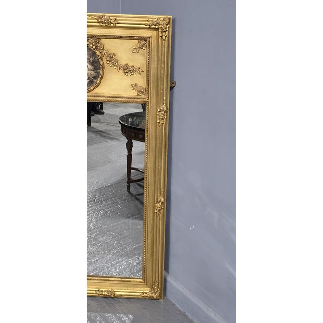 French Gilt Trumeau Mirror, 1880 For Sale - Image 4 of 12