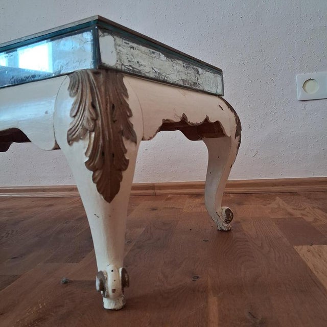 Antique Baroque Style Side Table with Mirrored Top For Sale - Image 17 of 18