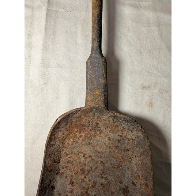 Antique 18th Century Wrought Iron Turned Brass English Fireplace Shovel Tool 17 For Sale - Image 10 of 11