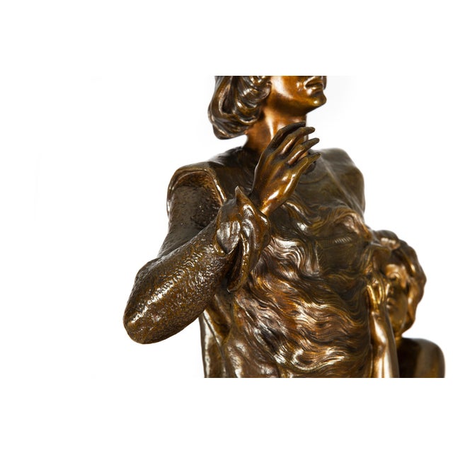 French Art Nouveau Bronze Sculpture Wagner’s “Tannhauser” After Louis Chalon For Sale - Image 10 of 18