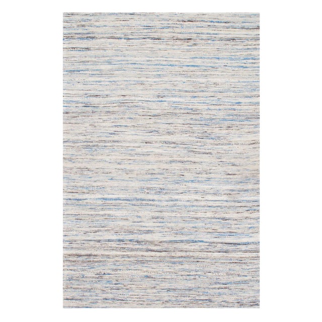 Pasargad Turquoise Ivory Sari-Silk Modern Flat Weave Rug - 3' X 5' For Sale