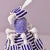 Yoruba Blue and White Beaded Crown on Stand With Birds For Sale - Image 10 of 13