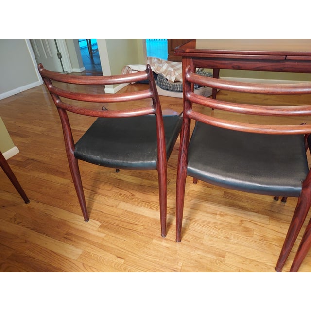 1970s Neil's Moller No 62 and 78 Rosewood Dinning Chairs. Set of 6 For Sale In New York - Image 6 of 8
