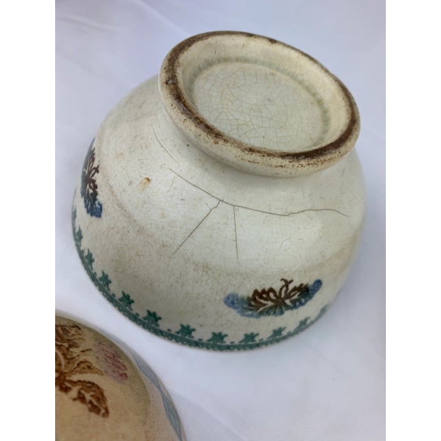 19th Century Spongeware Hand Painted Bowls - Set of 4 For Sale - Image 11 of 11