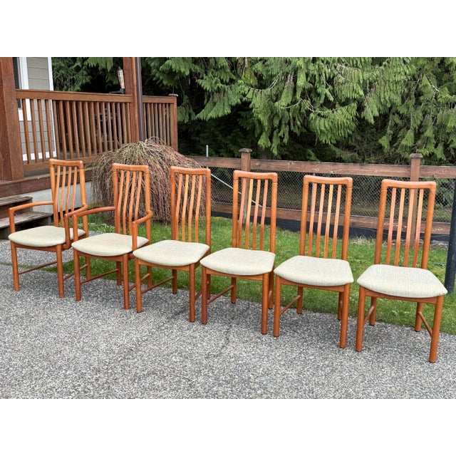 Mid-Century Modern 1990s Benny Linden Danish Modern Teak Dining Chairs - Set of 6 For Sale - Image 3 of 9