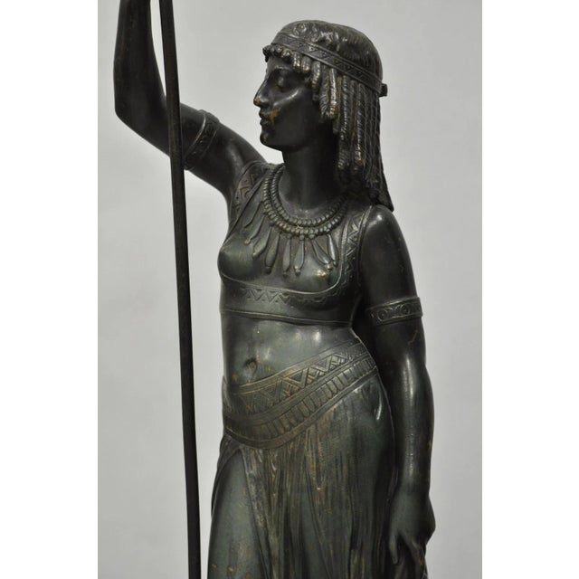 Egyptian Revival Bronze Priest & Priestess Figures After Émile Louis Picault For Sale - Image 4 of 16