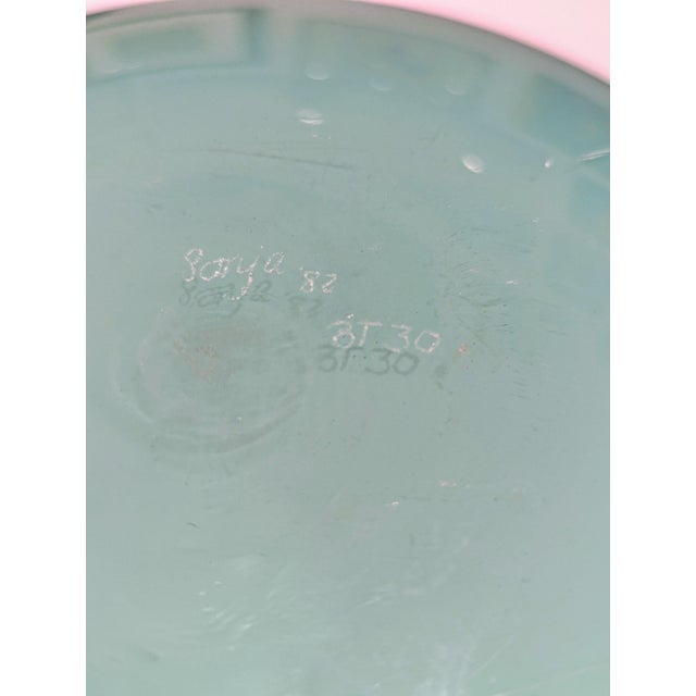 1950s Sonja Blomdahl Incalmo Blue and Green Studio Glass Bowl For Sale - Image 5 of 8