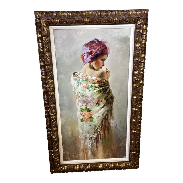 Pino Daeni “Reflections” Embellished Giclee on Canvas, Framed For Sale
