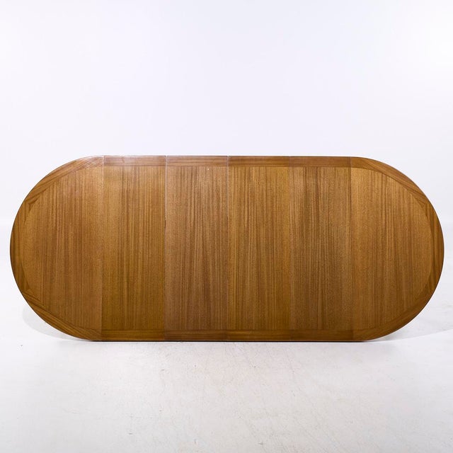 Harvey Probber Mid Century Bleached Mahogany Expanding Saber Leg Dining Table With 4 Leaves For Sale - Image 11 of 11