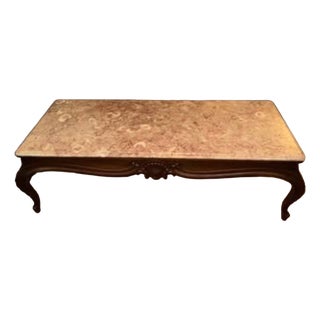 Vintage French Provincial Marble Coffee Table by Weiman Furniture Co. For Sale