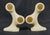 Vintage European bathroom double towel bar brackets made of ceramic with an almond colored porcelain finish. The original...