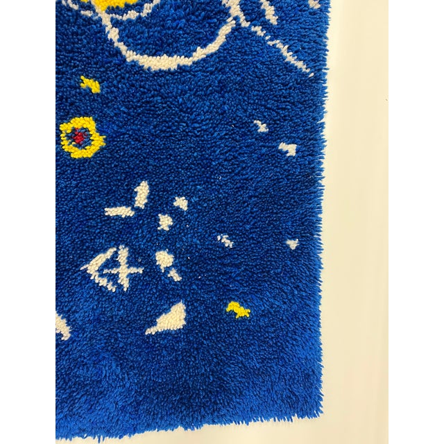 1970s 1970s Calder Style Blue Abstract Textile Wallhanging For Sale - Image 5 of 8