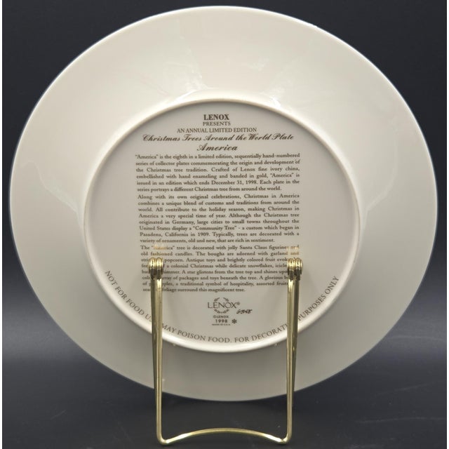 Lenox 1998 Numbered Christmas Trees Around the World Plate With Original Box For Sale - Image 15 of 18