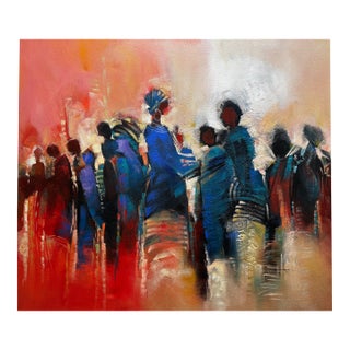 "Meeting Is Over" by Haji Chilonga – Original Contemporary African Masterpiece For Sale
