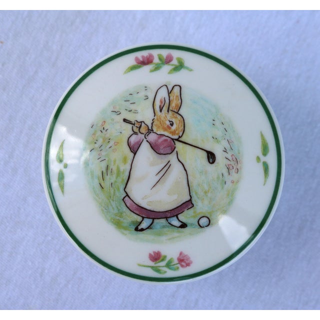 1994 Vintage Villeroy & Boch German Foxwood Tales Golfing Rabbit Porcelain Trinket Box With Lid. For Sale - Image 9 of 10