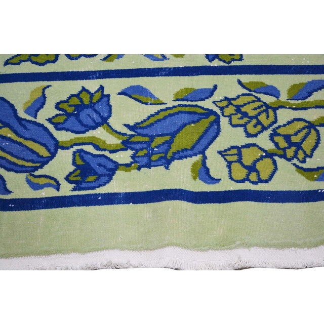 1950s Vintage Chinese Art Deco Knotted Wool Rug, 9'7''x11'4'' For Sale - Image 5 of 6