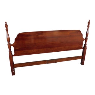 Quality Cherry Chippendale Style King Size Low Poster Headboard For Sale