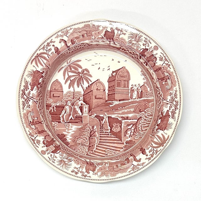 Ceramic Classic Mixed Designs Spode Red & White Dinner Plate Curation - Group of 6 For Sale - Image 7 of 16