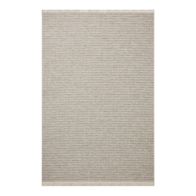 Amber Lewis x Loloi Malibu Ivory / Dove 6'-4" x 9'-2" Area Rug For Sale