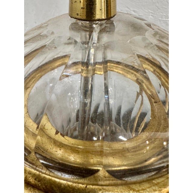 1960s 1960s Mabro Lamp Company French Clear Crystal and Gilt Table Lamps -a Pair For Sale - Image 5 of 7
