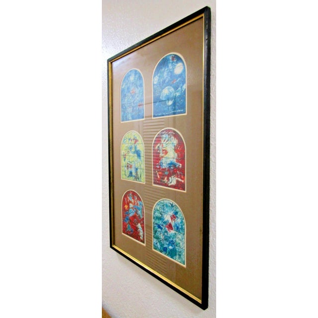 Marc Chagall 1960s Windows of Jerusalem Stained Glass Six Windows Framed For Sale - Image 11 of 12