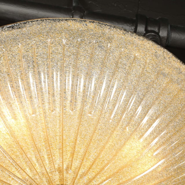 1950s Pair of Mid-Century Barovier Y Toso Hand-Blown Fluted Murano Glass Chandeliers For Sale - Image 5 of 18