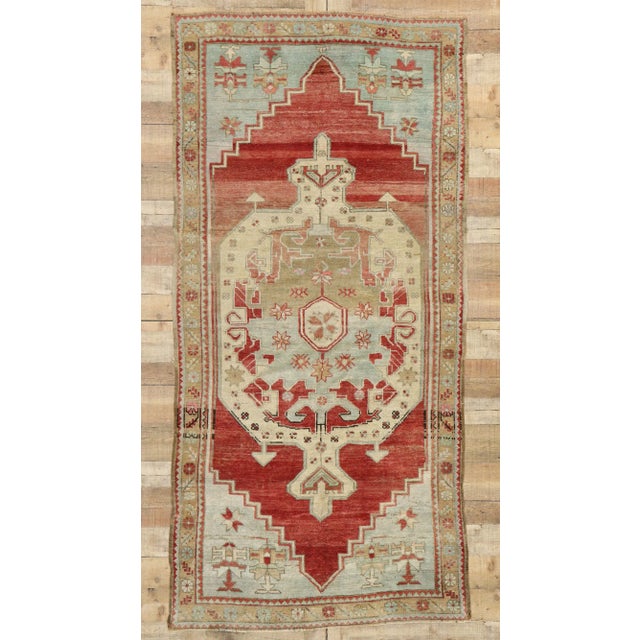 Vintage Turkish Oushak Rug, 04'02 X 08'07 For Sale - Image 9 of 10