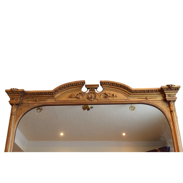 Large Antique Giltwood Overmantel Wall Mirror, 1899 For Sale - Image 6 of 18