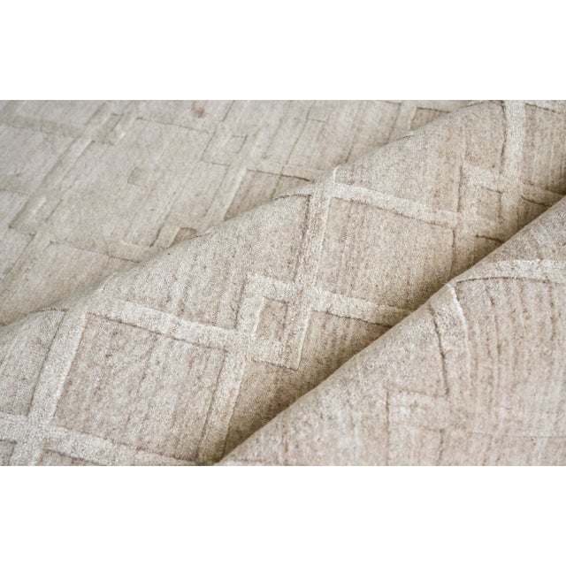 Exquisite Rugs Exquisite Rugs Devonshire Handmade Bamboo Silk & Cotton Beige Rug-9'X12' For Sale - Image 4 of 7