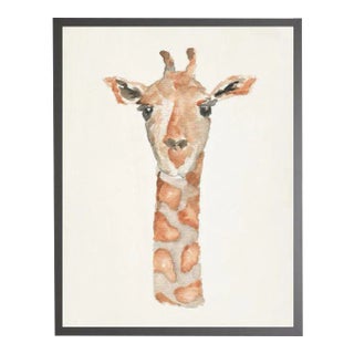Watercolor Giraffe Framed Print - 19" X 25" For Sale