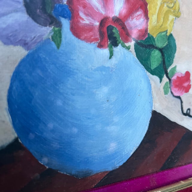1970s Framed Floral Arrangement in Vase Painting For Sale In Atlanta - Image 6 of 10