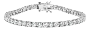 14K White Gold 5.00 Cttw Prong Set Lab Grown Round Diamond Classic Tennis Bracelet (F-G Color, VS2-SI1 Clarity) - 7.25"