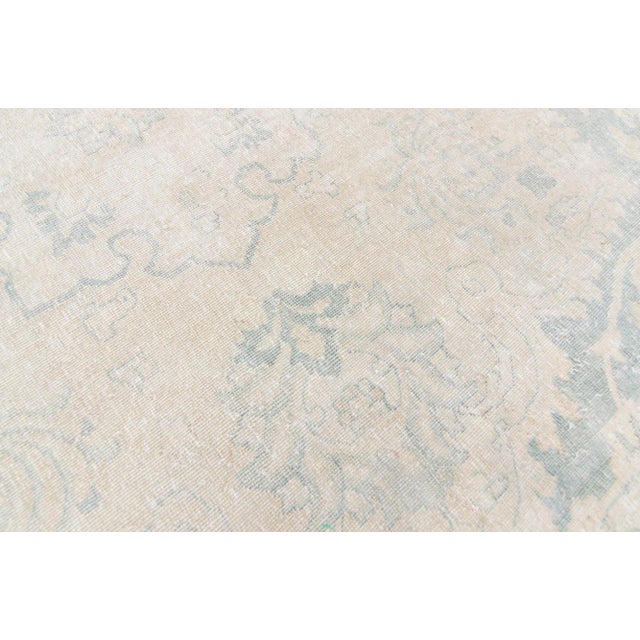 Textile 1920s Antique Medallion Beige Blue Hand Knotted Rug - 11’2” X 15’ For Sale - Image 7 of 11