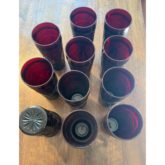 Cristal D’Arques Durand Ruby Red Tumblers - 11pcs For Sale - Image 12 of 12