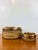 Vintage Pair of Gabriella Crespi Style Pencil Reed Rattan Trays made of pencil reed rattan natural honey tone brass trim...