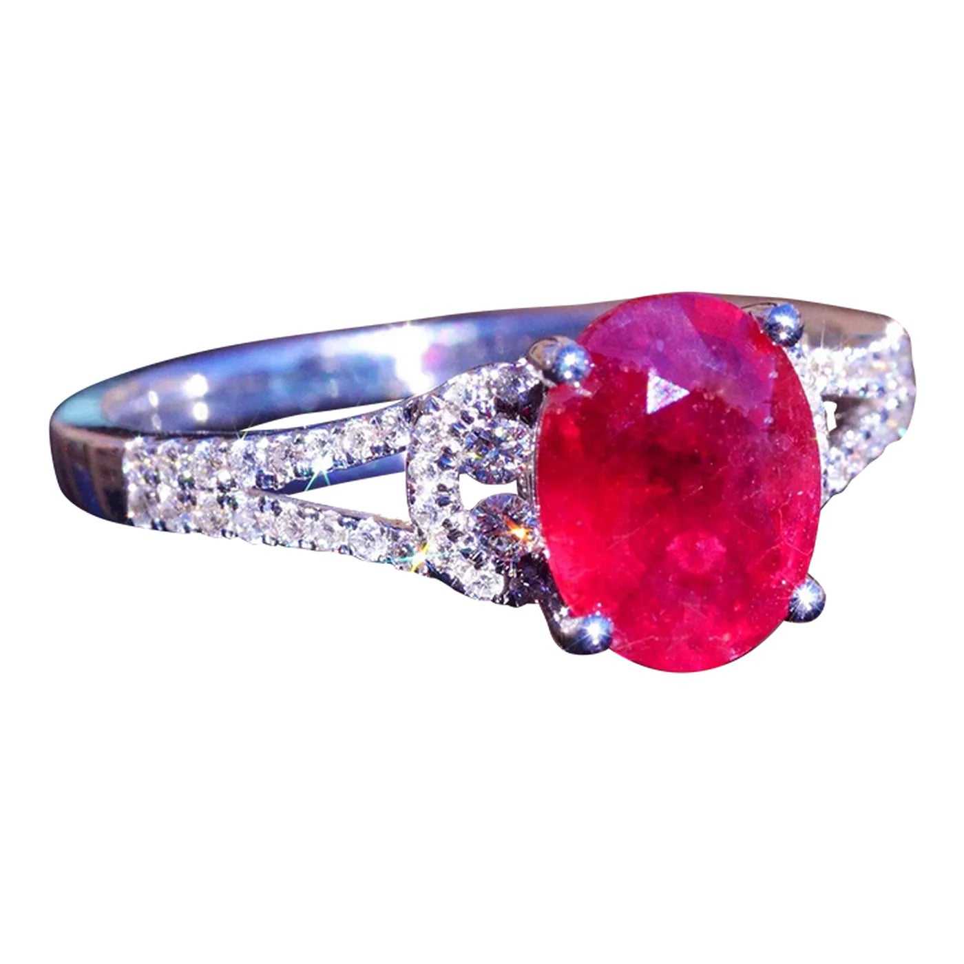 The Robin: 2.04 Carat Natural Ruby in Custom 18 Karat White Gold ...
