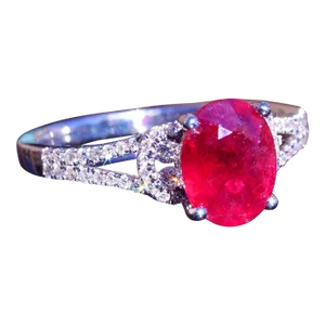 The Robin: 2.04 Carat Natural Ruby in Custom 18 Karat White Gold Mounting