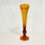 Amber 1970s Vintage Boho Chic Hollywood Regency Handblown Murano Style Tall Trumpet Vase For Sale - Image 8 of 12