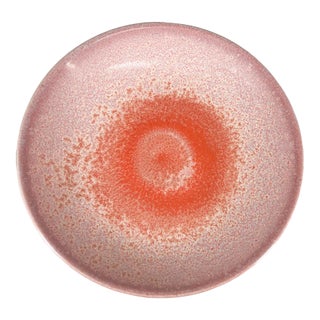 1980s Postmodern Pink Stoneware Art Pottery Plate For Sale