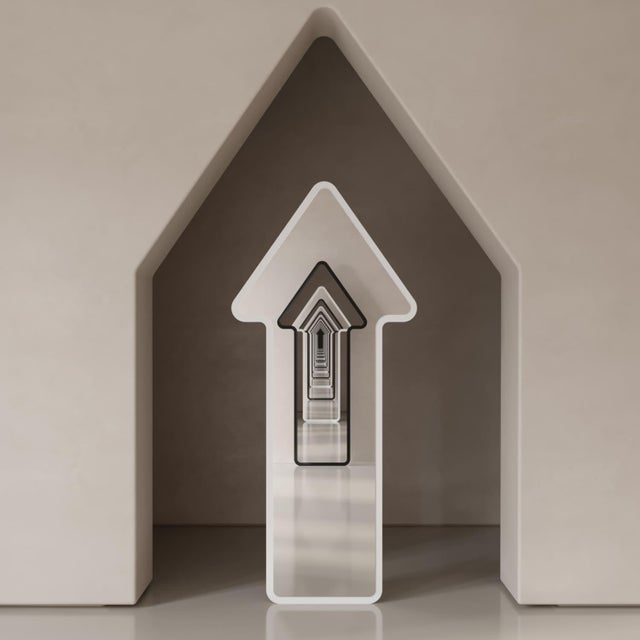 Black Statement Arrow Black Floor Large Mirror – Arrow 7 Designed by Oitoproducts For Sale - Image 8 of 17