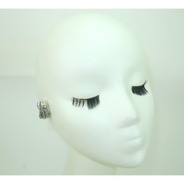 David Yurman Sterling Silver & 14k Gold Earrings, a Pair For Sale - Image 9 of 9