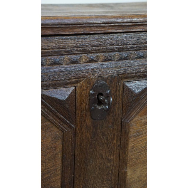 17th Century Bench Chest with Wood Carvings For Sale - Image 10 of 14