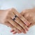 Navy Blue 4 Carat Natural Blue Sapphire Toi Et Moi Cockrtail Ring Size 5.5 in 18k Gold For Sale - Image 8 of 16