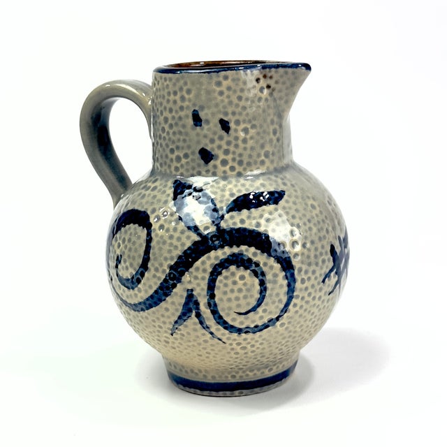 Blue Vintage Blue & White Ceramic Pitcher Curation - Group of 5 For Sale - Image 8 of 18