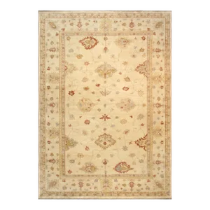 Oushak Collection Wool Area Rug-12' 1" X 17' 2", Ivory