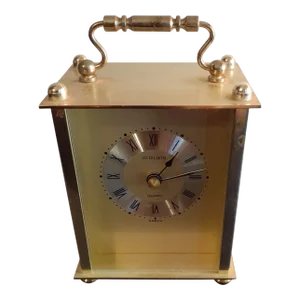 1970s Heirloom Brass Mantle or Desk Quartz Clock